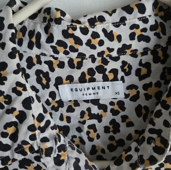 EQUIPMENT FEMMEBRETT 100% SILK LEOPARDPRINT SHIRT SIZE XS - Picture 8 of 13